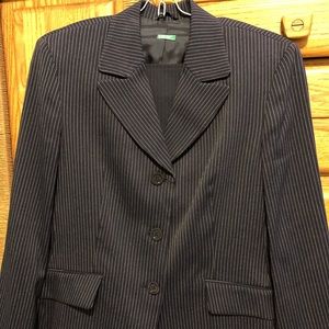 Benetton lined navy w/pin stripe blazer.